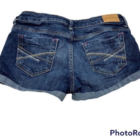 Aeropostale Blue Jean Shorts Blue Wash Shortie Booty Denim Woman's Size 3/4 - Picture 2 of 4